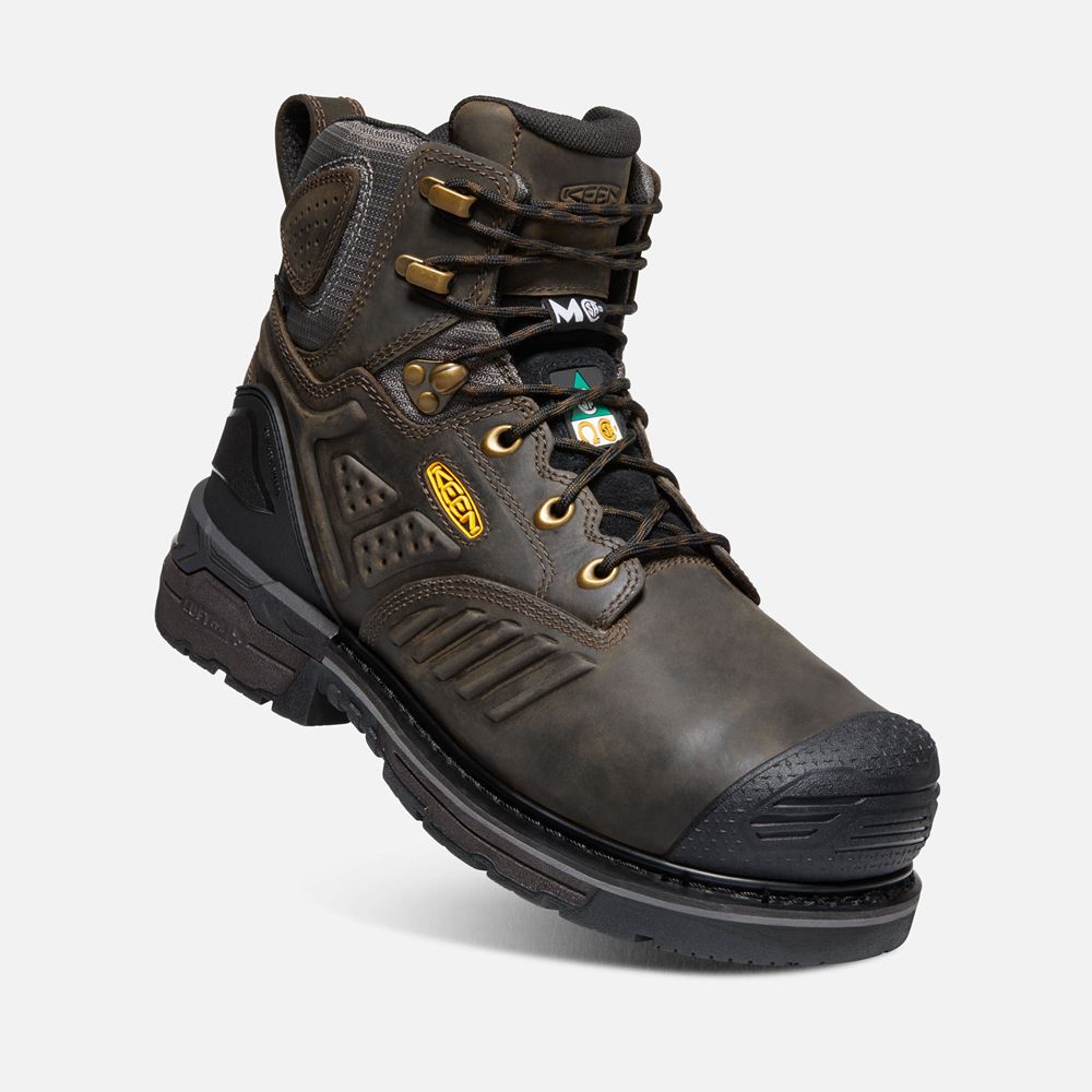 Botte de Travail Keen Homme Noir Marron | Csa Philadelphia 6\" Internal Met Waterproof (Carbon-Fiber